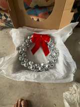 Williams Sonoma Silver Jingle Bell Holiday Wreath - Image 1