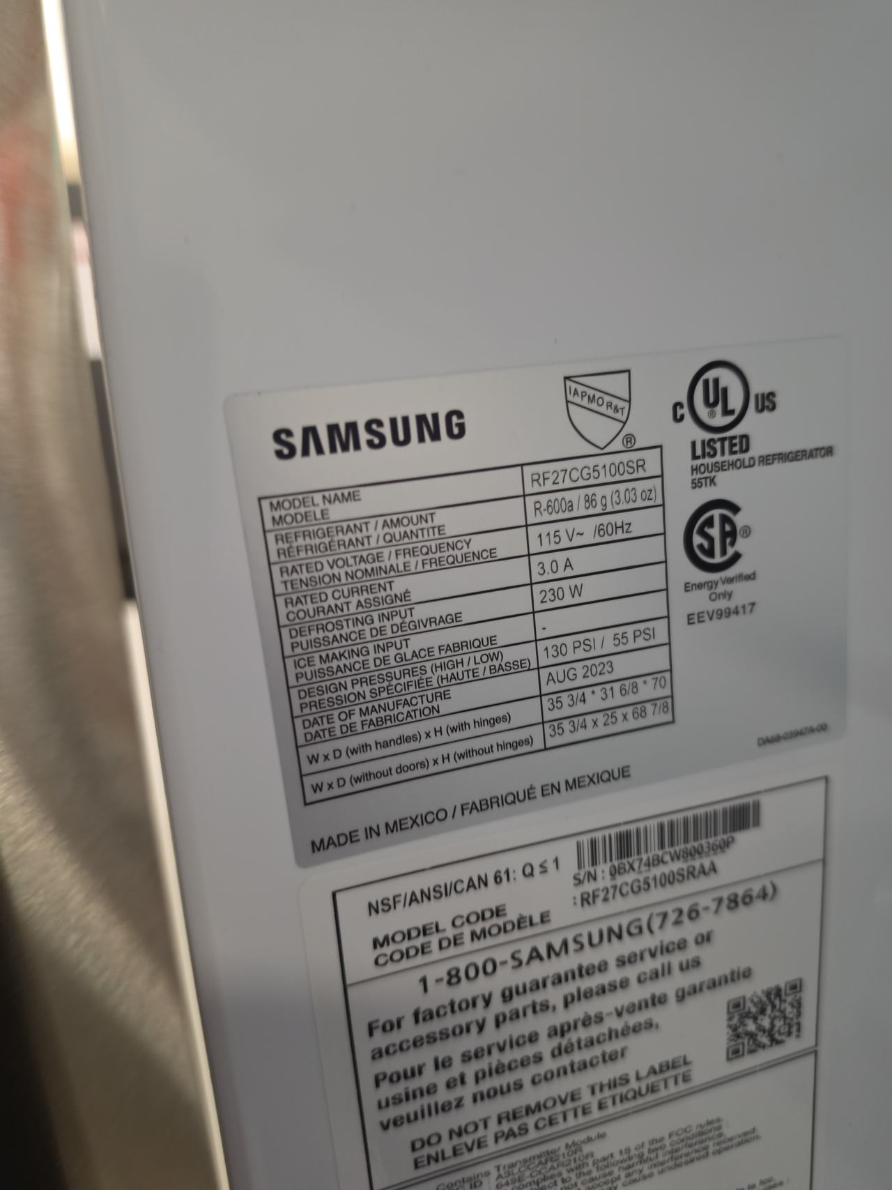 not working - Samsung 3-Door French Door Refrigerator