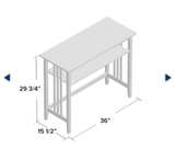 Mission Style Console Table with Shelf - Image 2