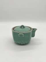 Japanese Houhin Teapot Shibayama Mark Celadon Crackle Glaze Tokoname Style - Image 5