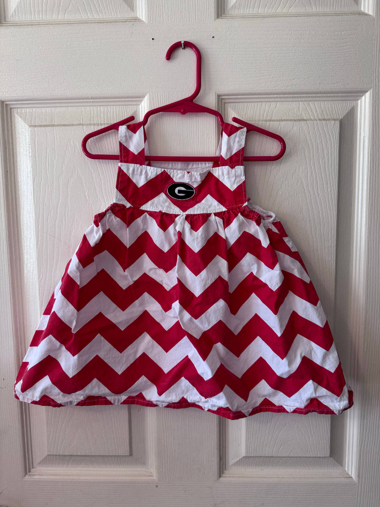 Georgia Bulldogs Chevron Baby Dress