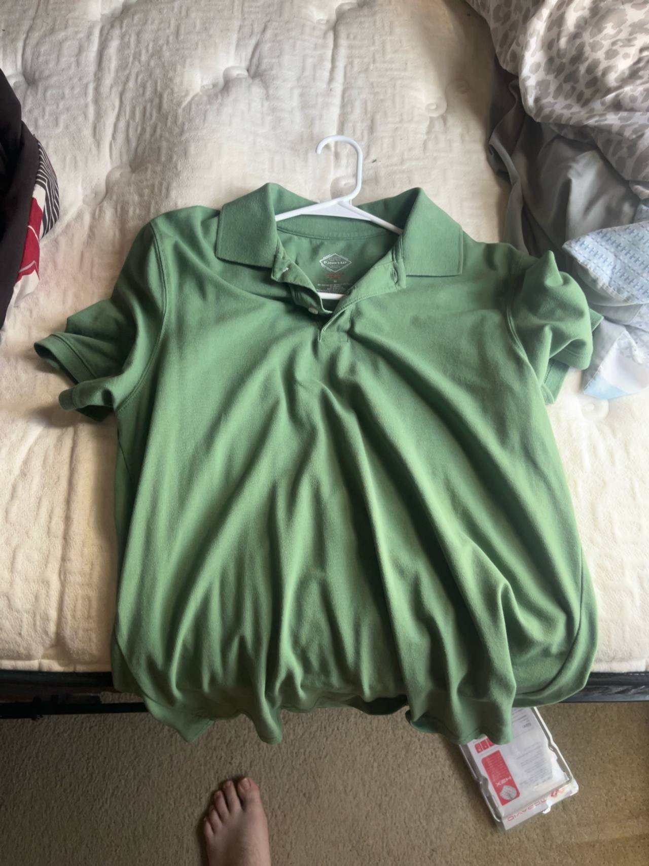 Mack Weldon Green Cotton Polo Shirt Large