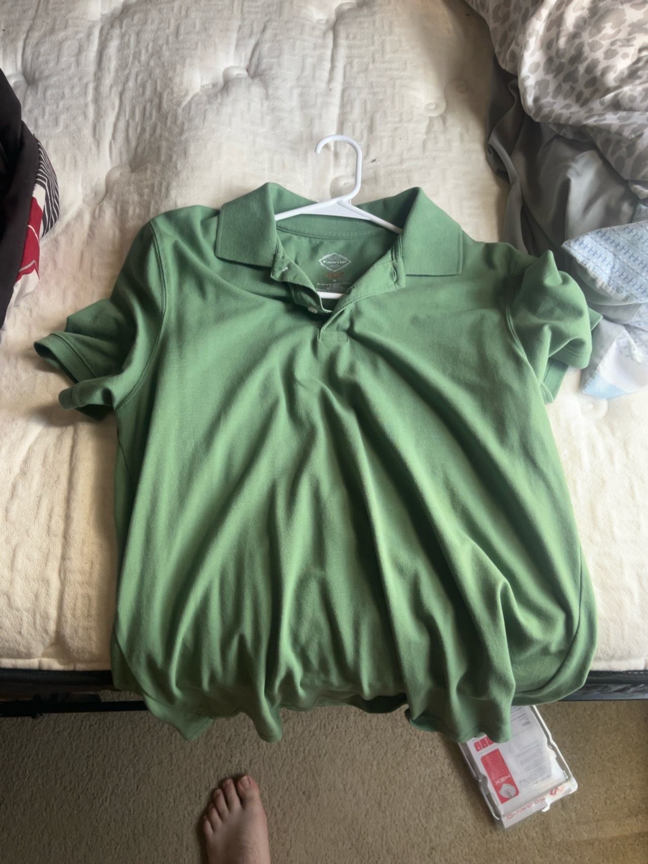 Mack Weldon Green Cotton Polo Shirt Large