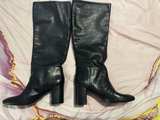 Tory Burch Black Leather Knee High Boots - Image 5