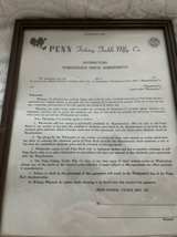 Penn Reel advertising 1950s framed wholesale distribution agreement  . - Image 1
