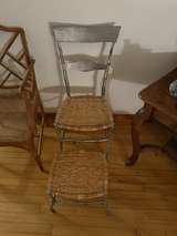 Vintage Faux Bois Metal Chair and Footstool - Image 5
