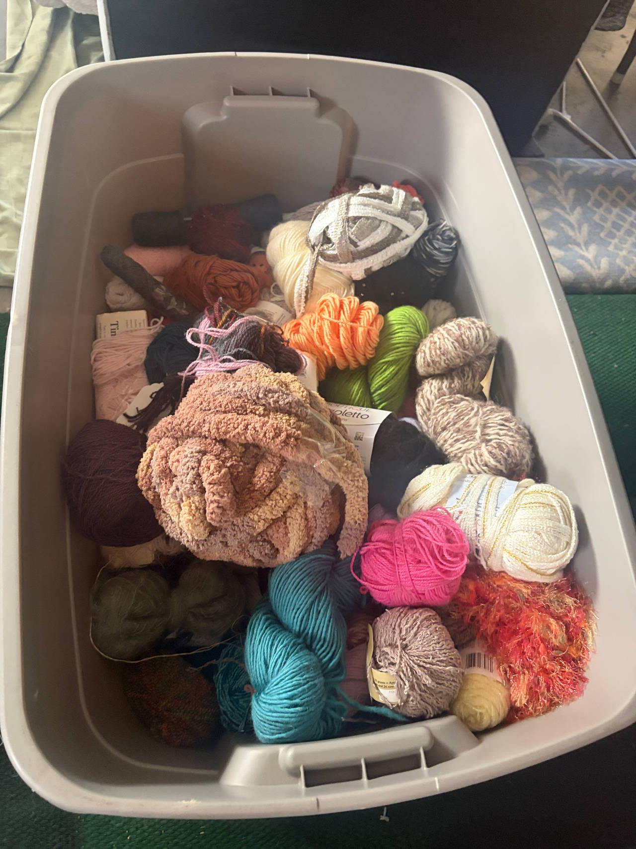 Large Assorted Yarn Lot - Acrylic, Cotton, Chenille