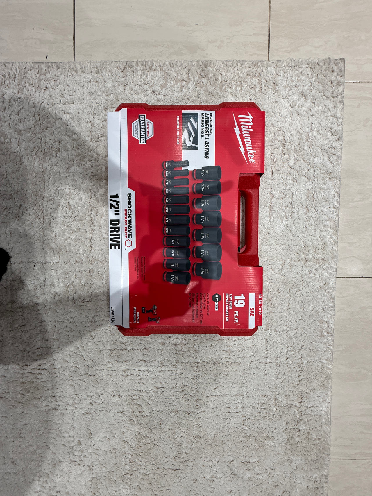 Milwaukee SHOCKWAVE Impact Duty 1/2" Drive SAE Socket Set (19-Piece)
