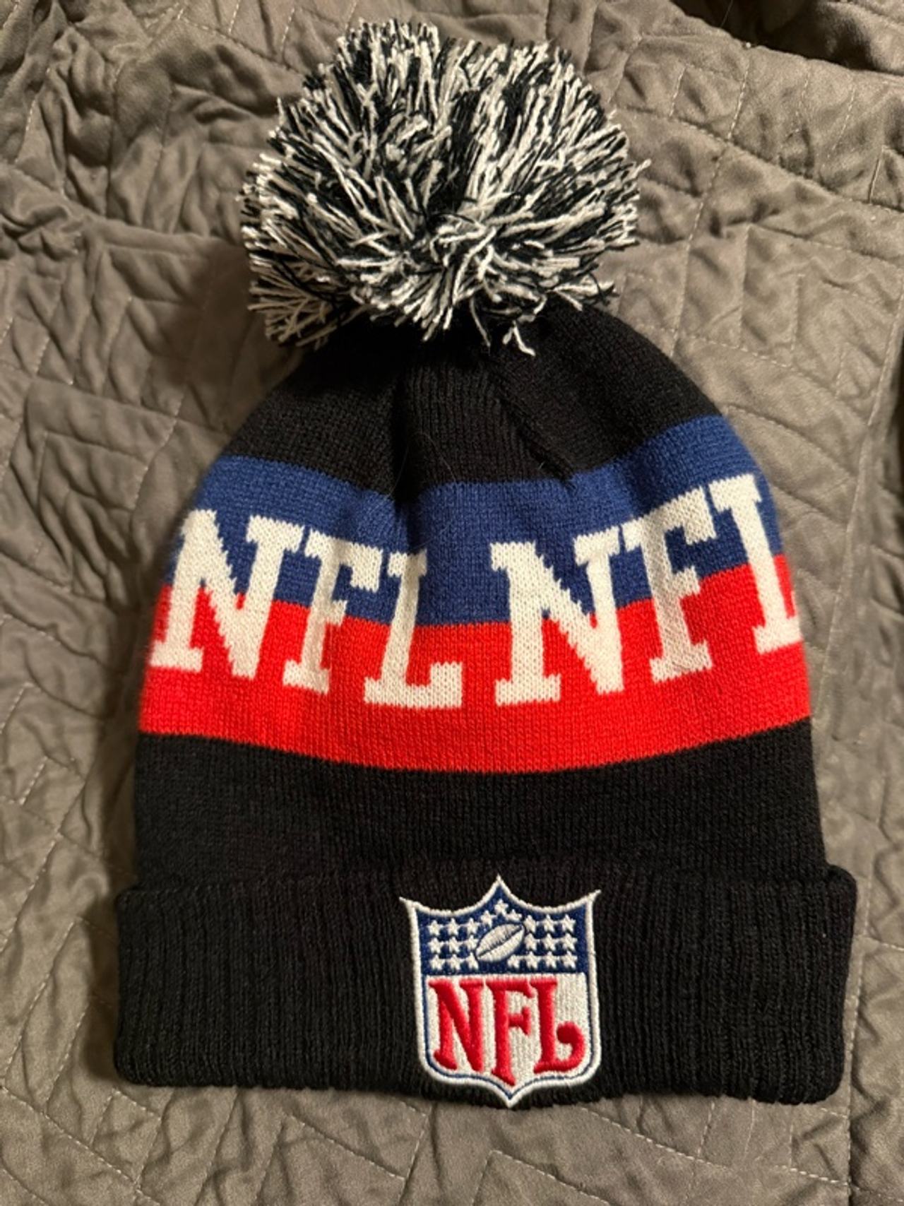 NFL Logo Knit Beanie Hat with Pom