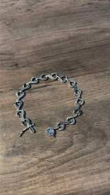 Sterling Silver Diamond Accent Infinity Heart Link Bracelet - Image 2