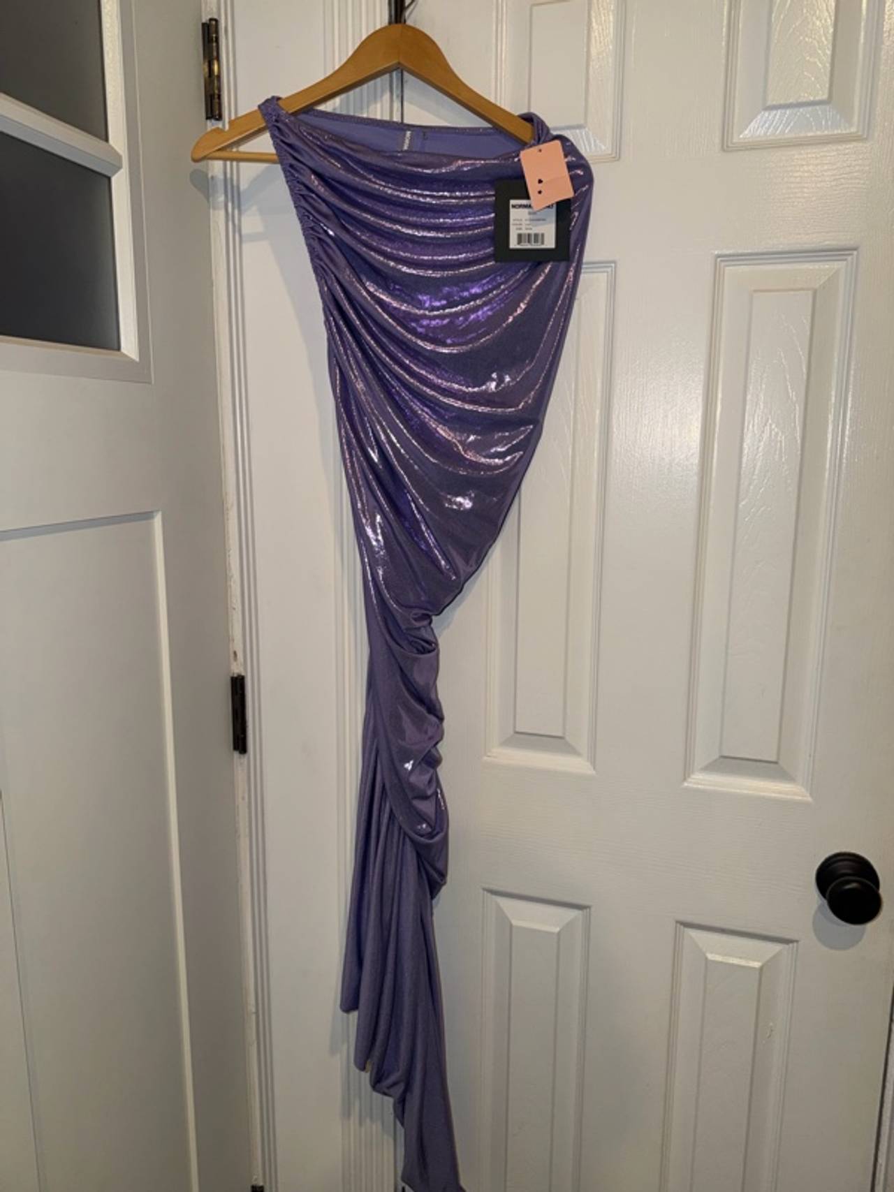 Norma Kamali Cayla Side Drape Gown Lilac XS