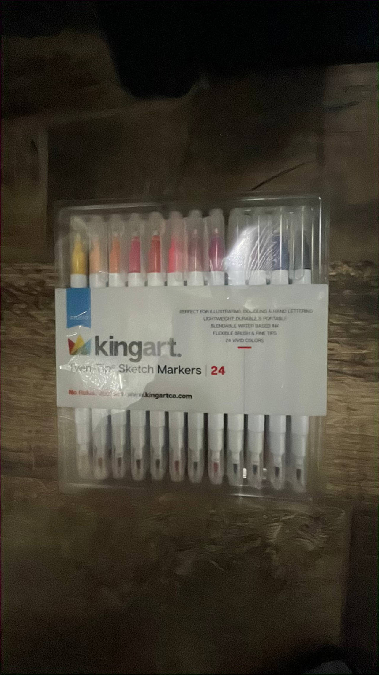 Kingart Studio Twin-Tip Sketch Markers, 24 Count