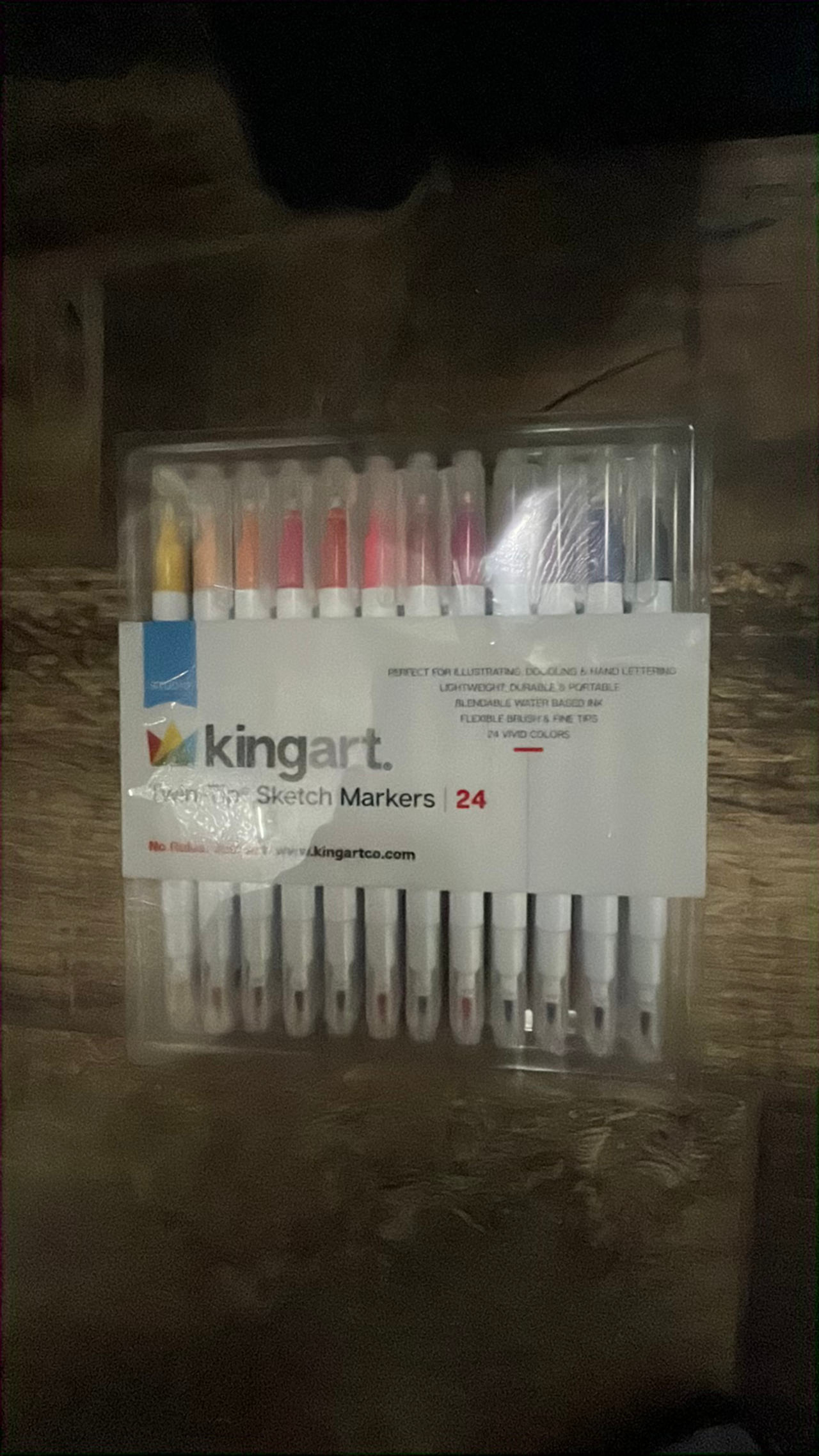 Kingart Studio Twin-Tip Sketch Markers, 24 Count