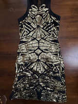 Bebe Gold Sequin Art Deco Party Dress Small - Image 1