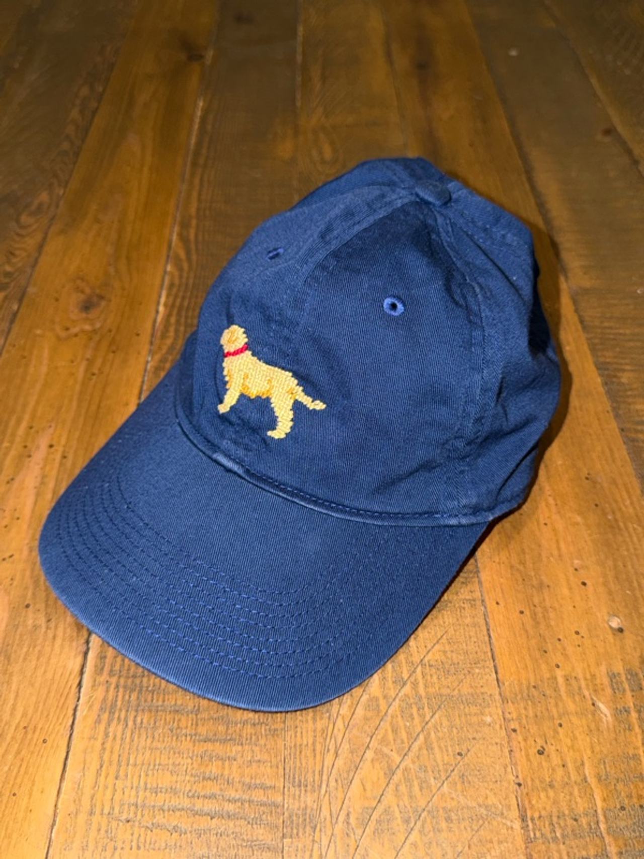 Smathers & Branson Yellow Labrador Embroidered Baseball Cap Navy