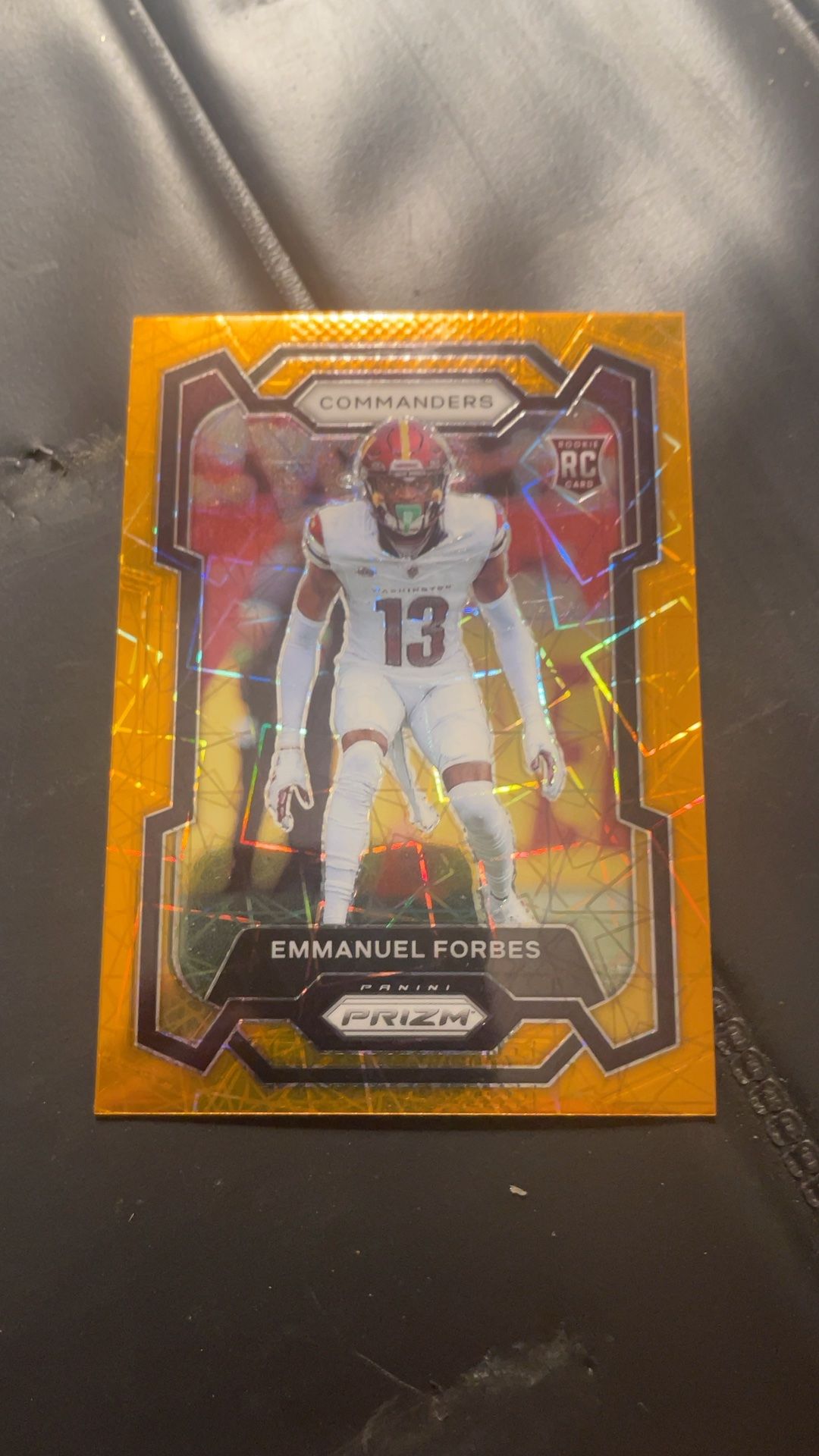 Panini Prizm Emmanuel Forbes Rookie Card #399 Orange Laser