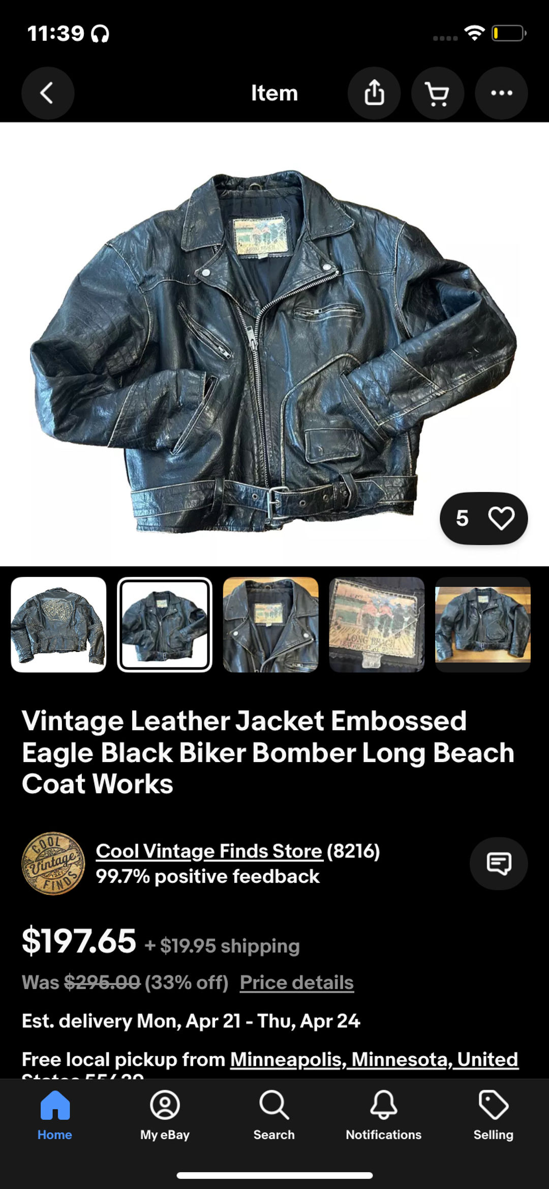 Vintage Leather Biker Jacket