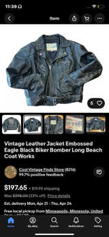 Vintage Leather Biker Jacket - Image 1