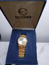 Elgin Men's Gold Tone Nugget Watch with Diamond Accent - Image 4