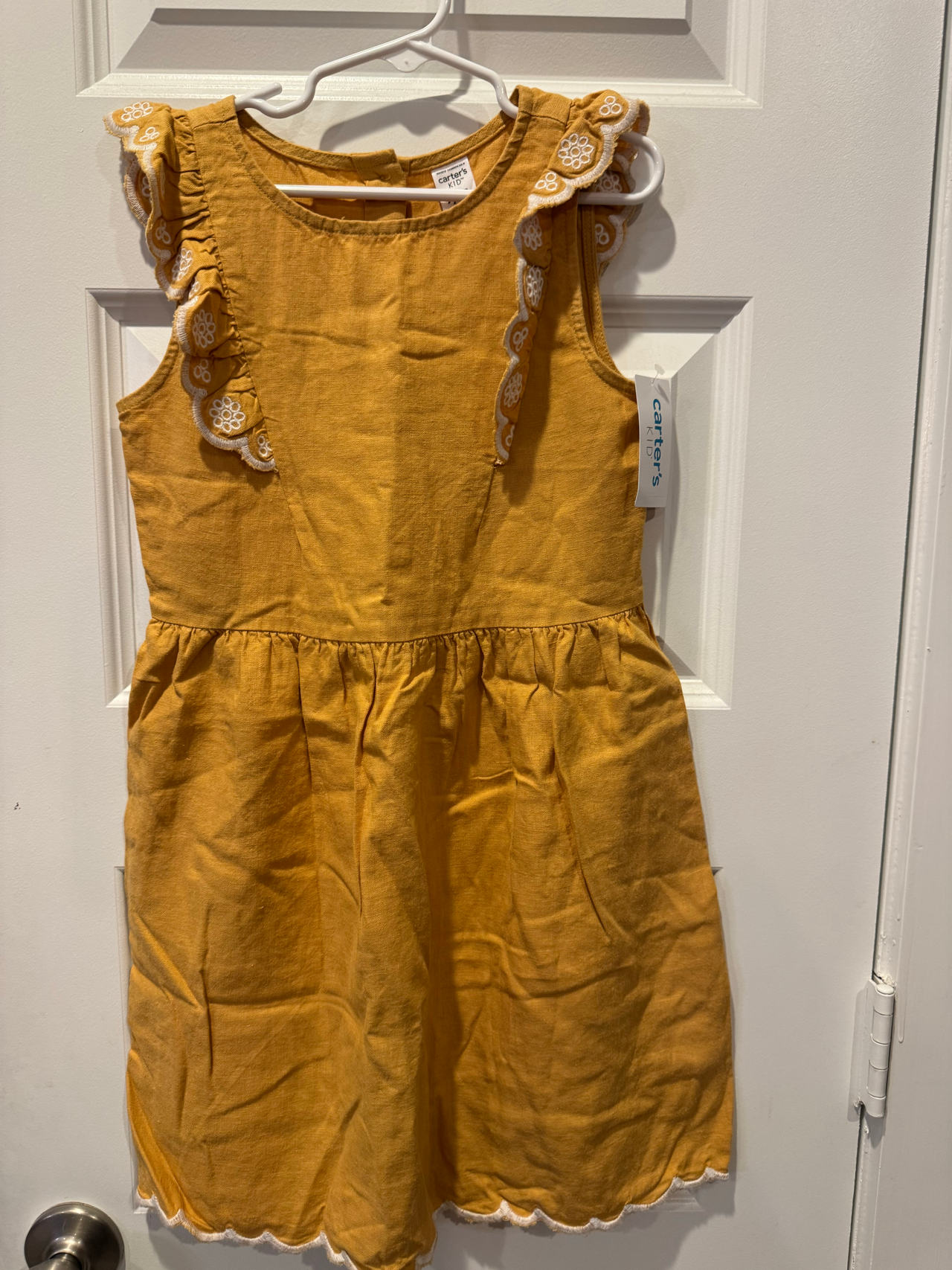 Carter's Kid Mustard Yellow Eyelet Ruffle Dress