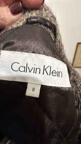 Calvin Klein Wool Blend Double Breasted Coat - Brown - Image 4