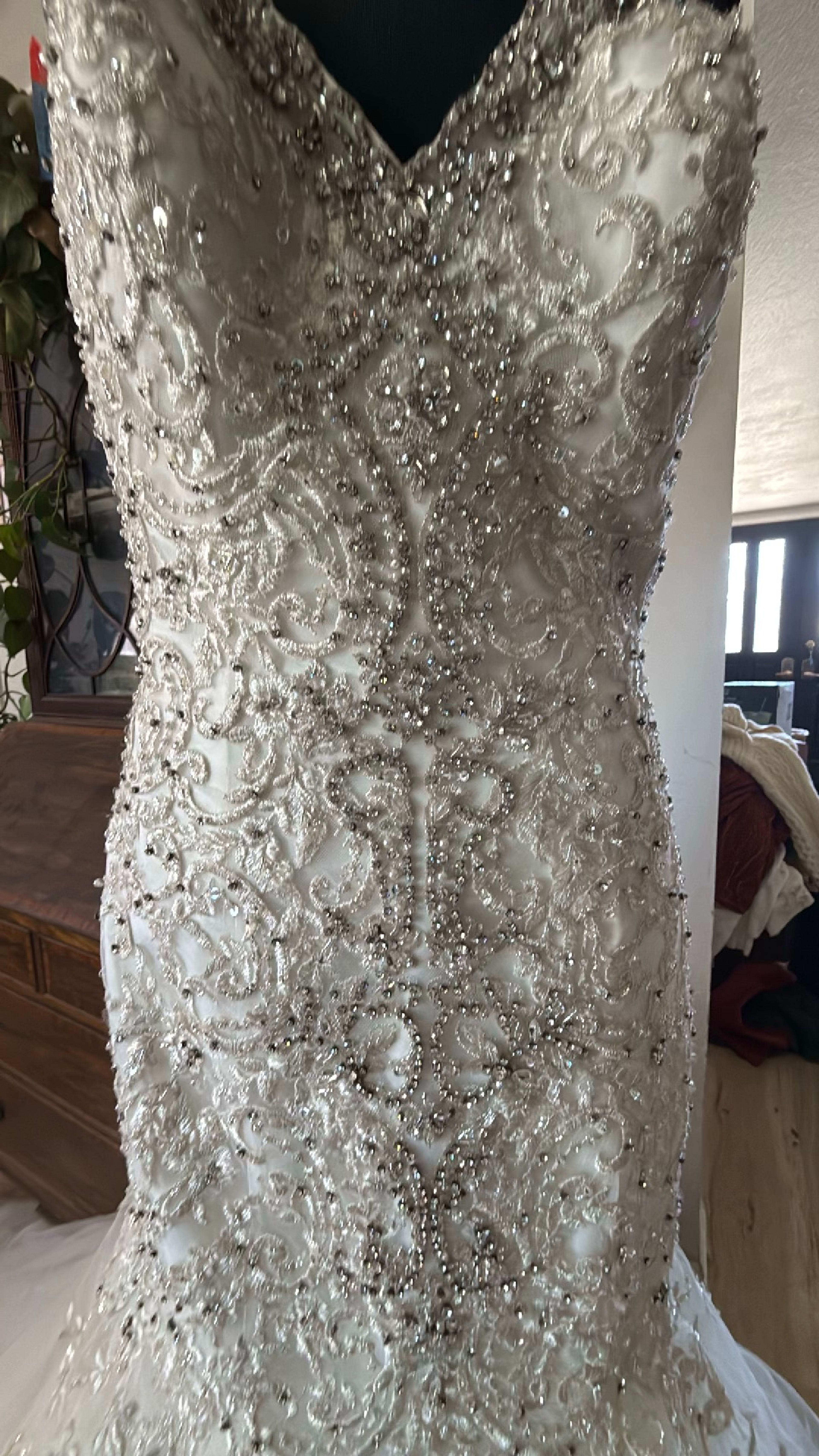 Beaded Mermaid Wedding Dress size 4-6 - Image 2