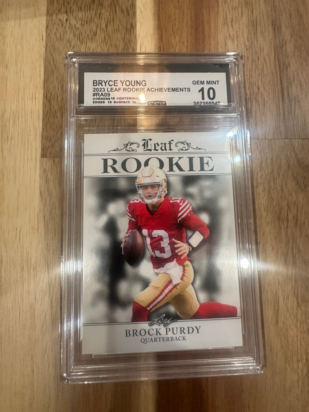 2023 Leaf Rookie Achievements Brock Purdy #RA09 SGS 10