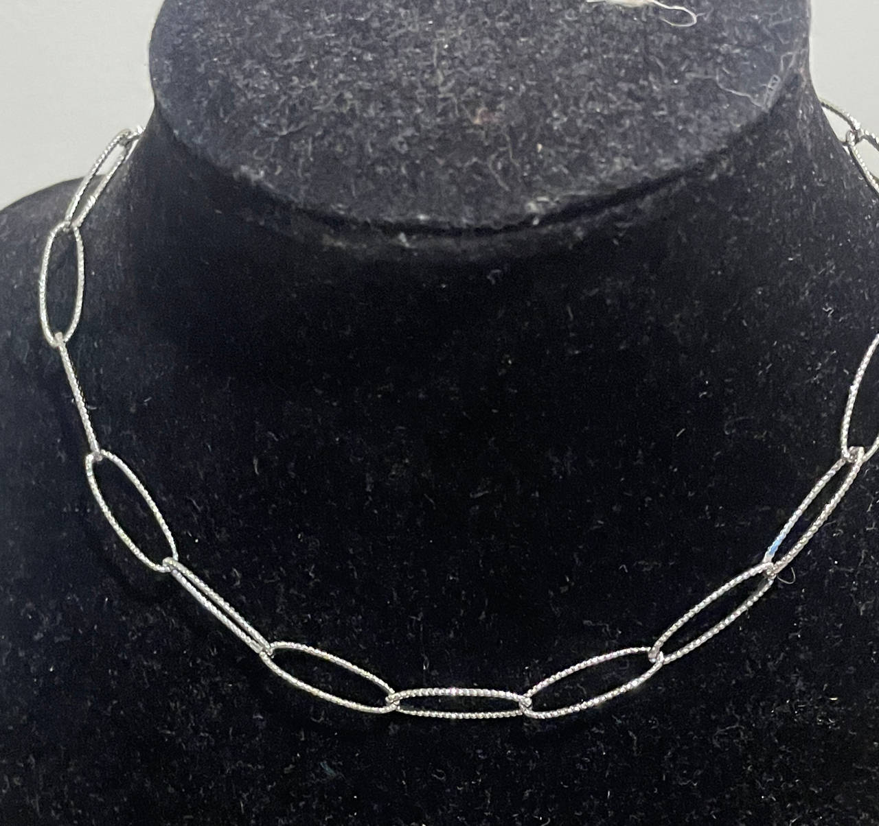Sterling Silver Diamond Cut Paperclip Chain Necklace