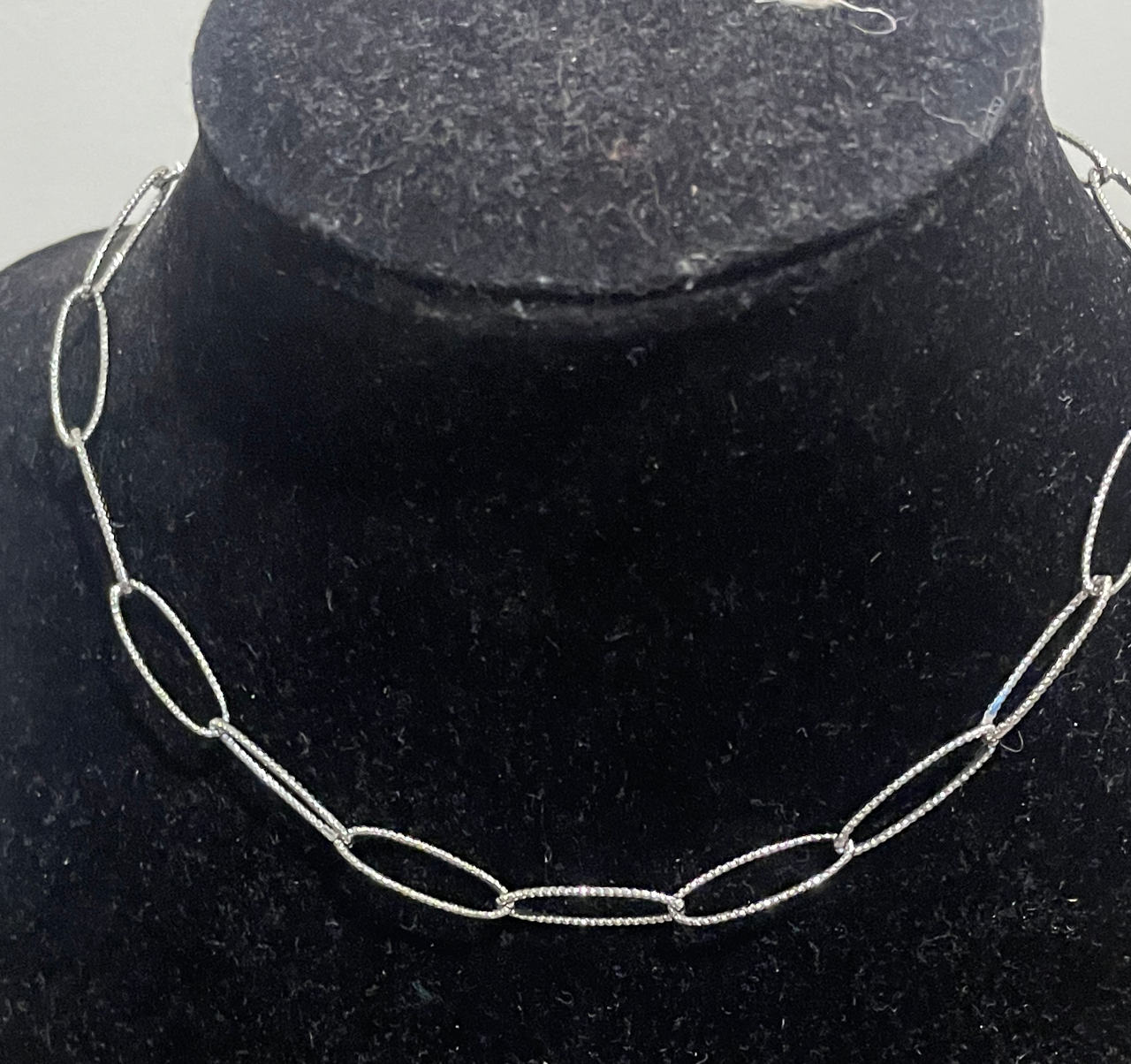 Sterling Silver Diamond Cut Paperclip Chain Necklace
