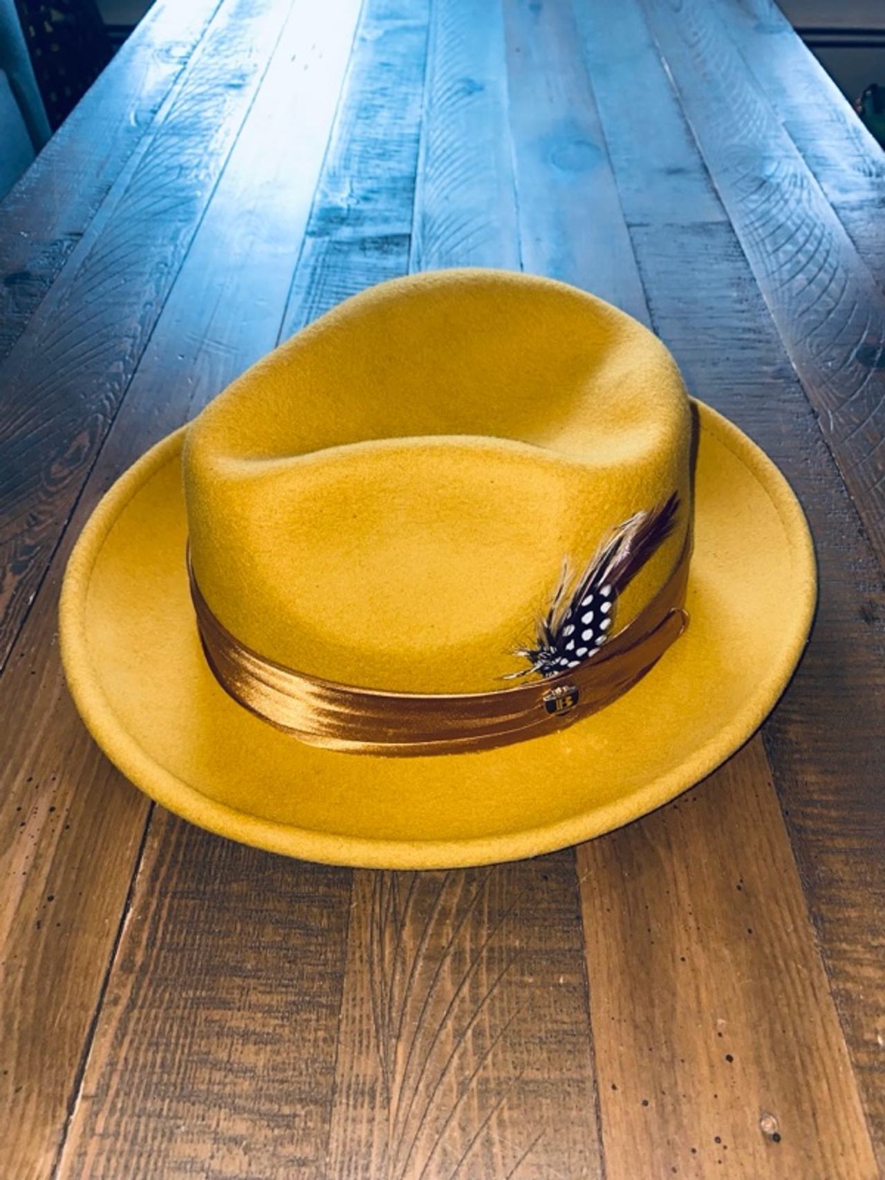 Bruno Capelo Giovani Gold/Mustard Fedora Hat