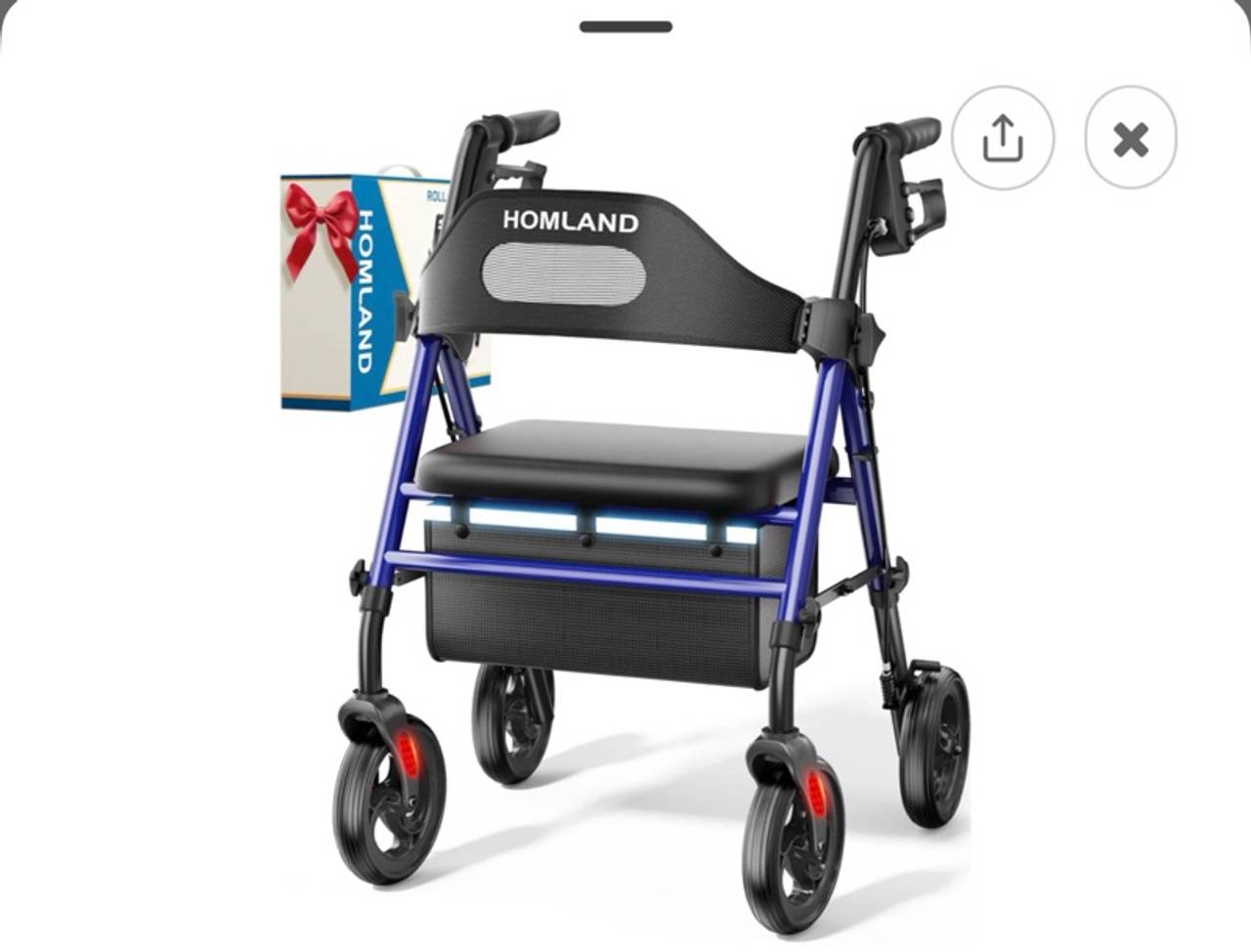 HOMLAND Foldable Rollator Walker with Seat