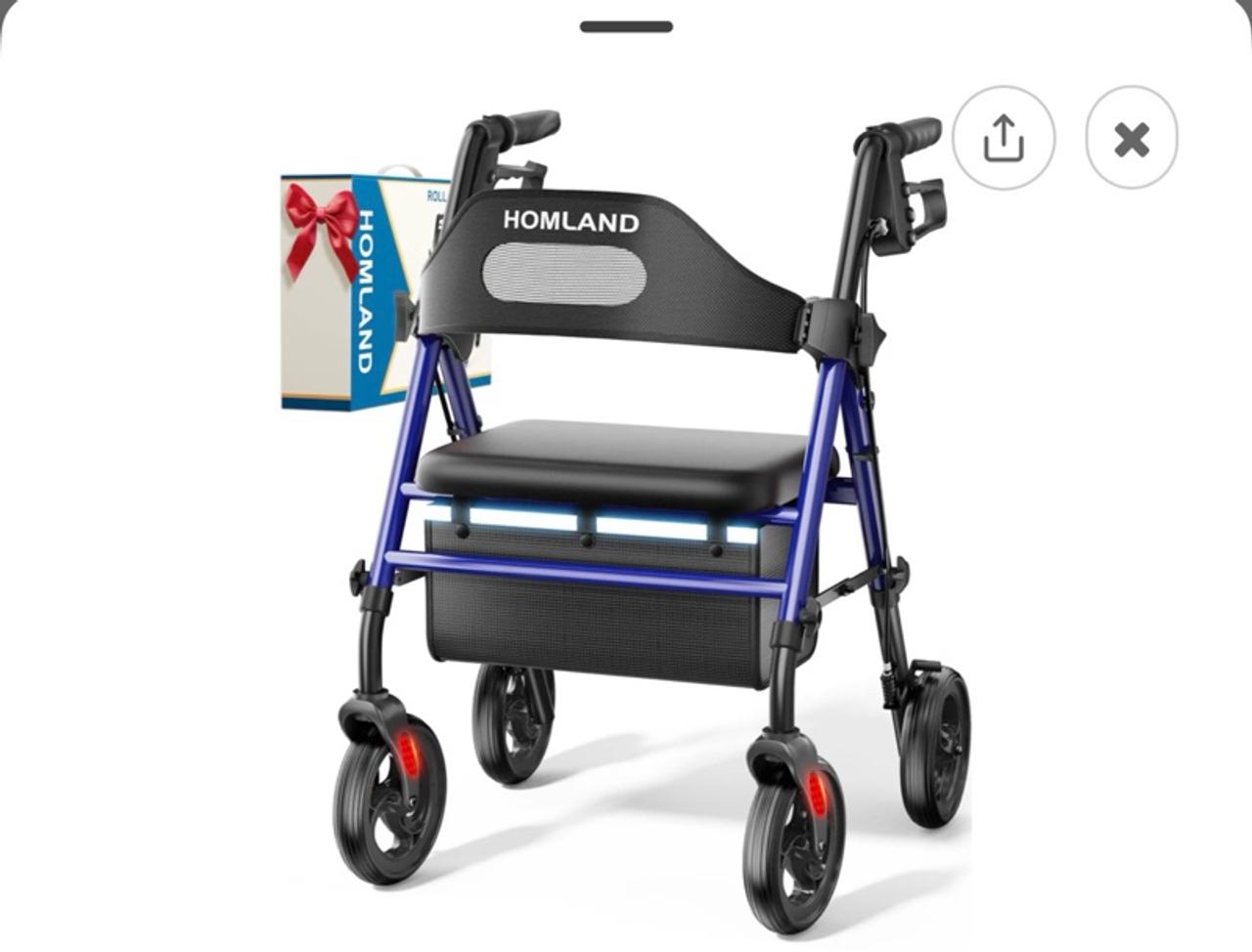 HOMLAND Foldable Rollator Walker with Seat
