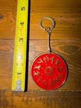 Vintage Red Resin and Wood Zodiac Keychain - Image 5