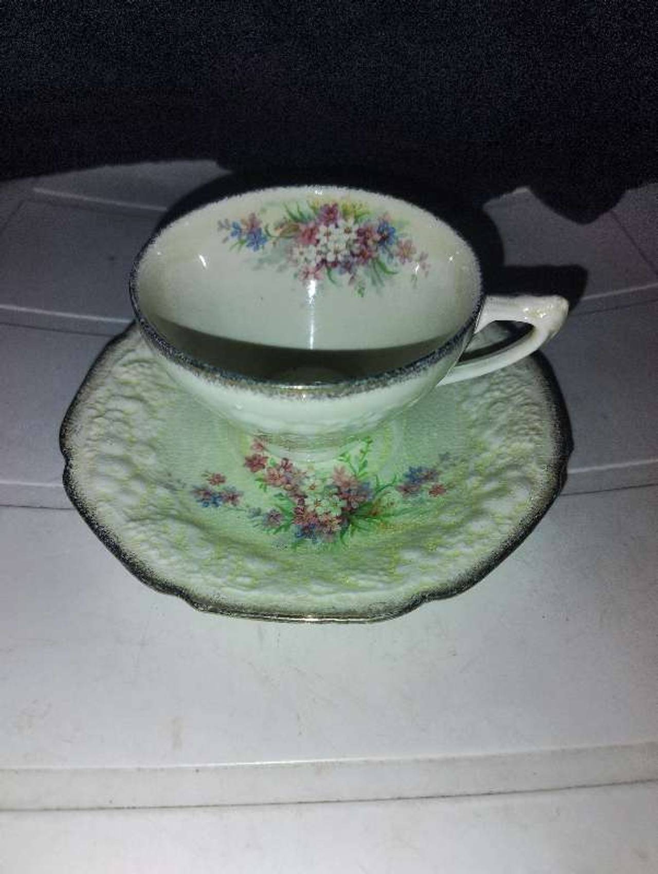 Vintage Floral Teacup and Saucer Set