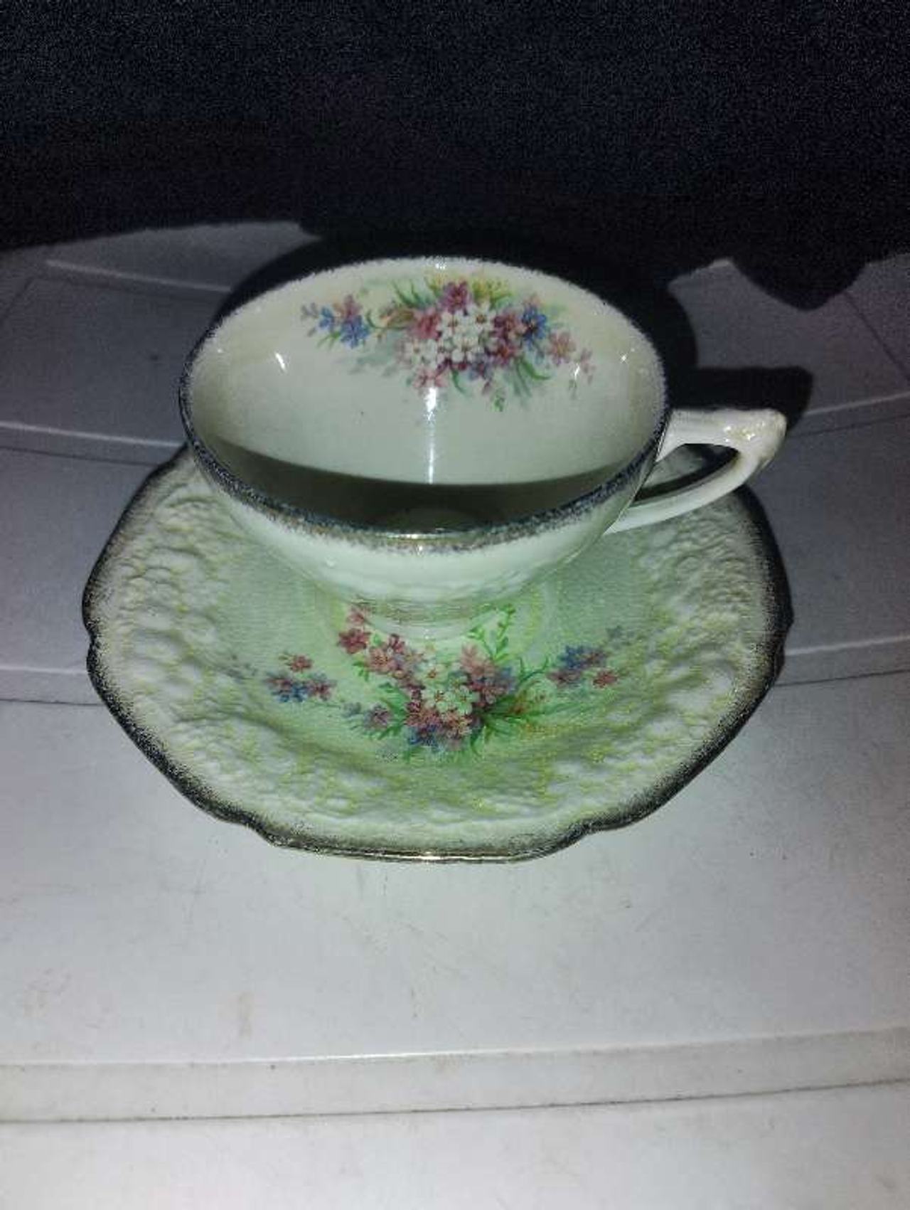 Vintage Floral Teacup and Saucer Set