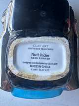 Clay Art Ruff Rider Collectible Vintage Cookie Jar Bulldog Motorcycle 2001 Rare - Image 4