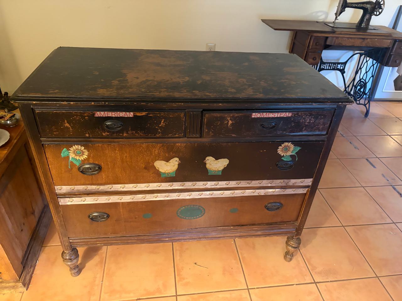 Antique 4-Drawer Farmhouse Dresser