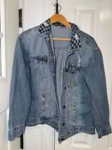 Yellow Peanut M&M Planet Mars Vintage Blue Denim Jacket Highway Jeans Large - Image 3