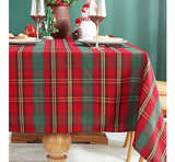 SASTYBALE Christmas Tablecloth Red,Plaid Rectangle Xmas Metallic Fabric Table - Image 2