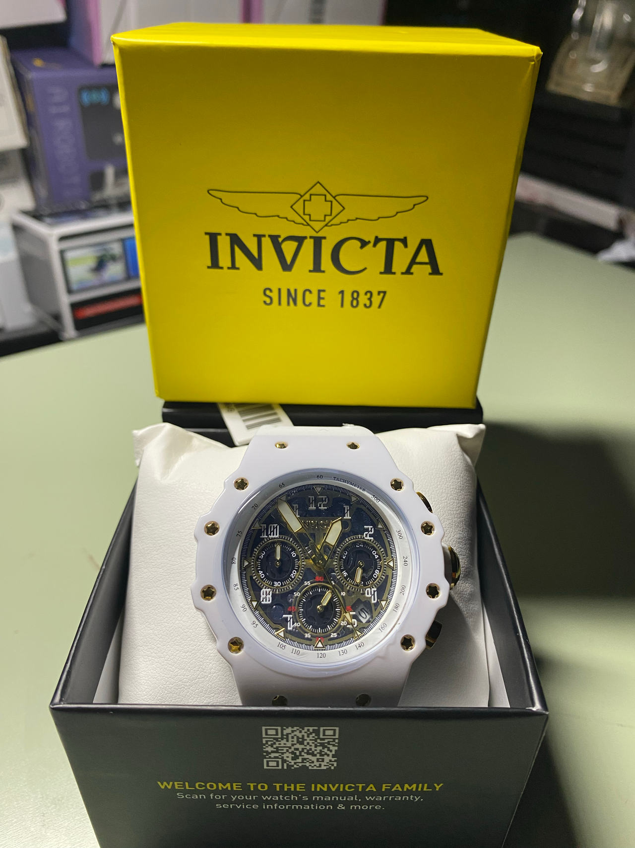 Invicta Bolt Zeus Chronograph White Silicone Watch