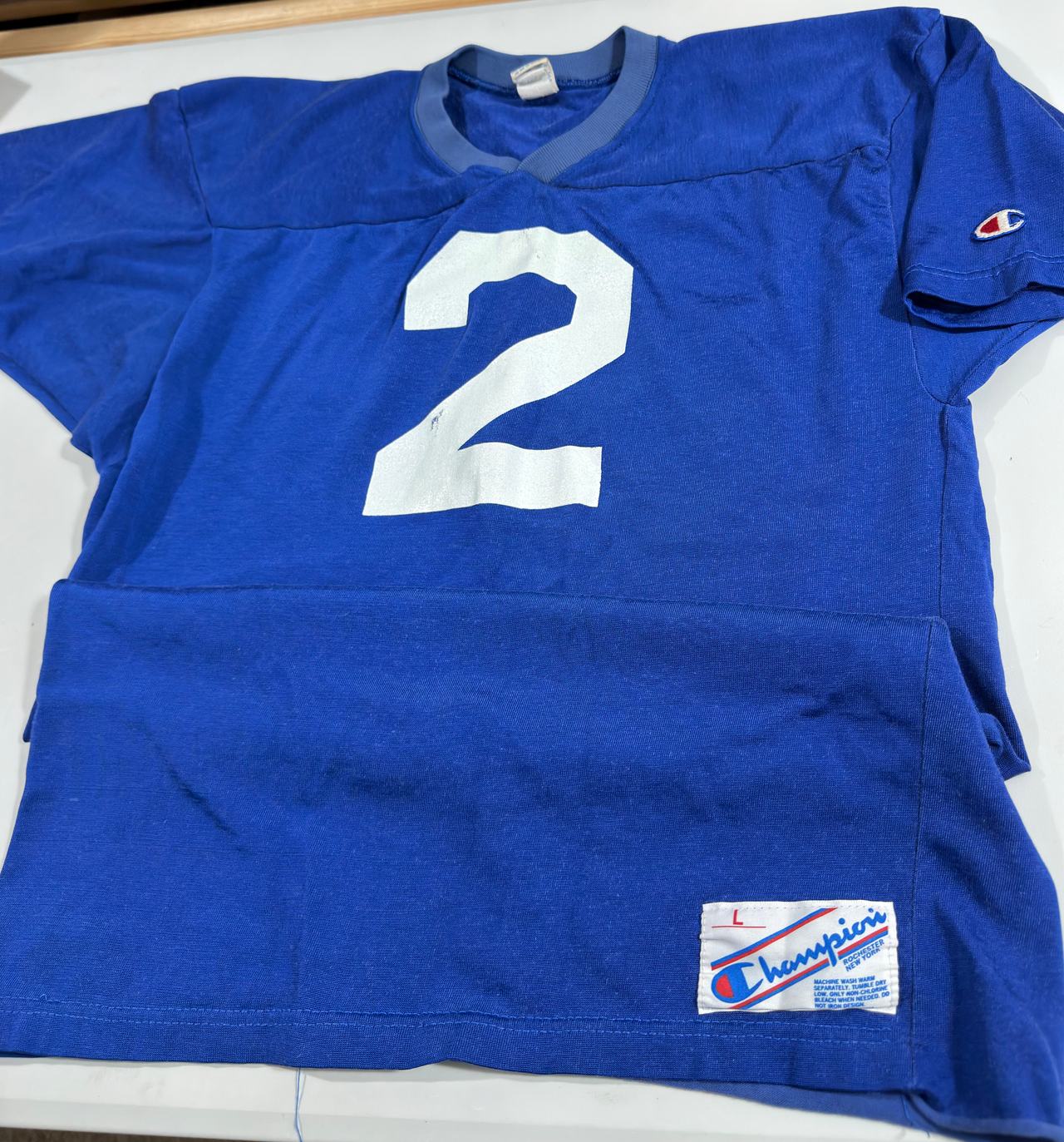 Vintage Champion Jai Alai Team Jersey Blue #2 / #29 Size L Game Used Style