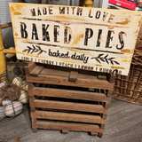 Primitive, chippy Fresh Baked Pies Rustic handmade Wooden Sign - Image 1