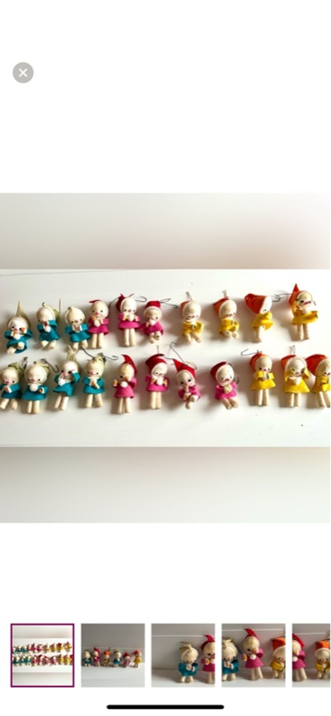 21 Vintage Felt Snowbaby Christmas Ornament made in Japan