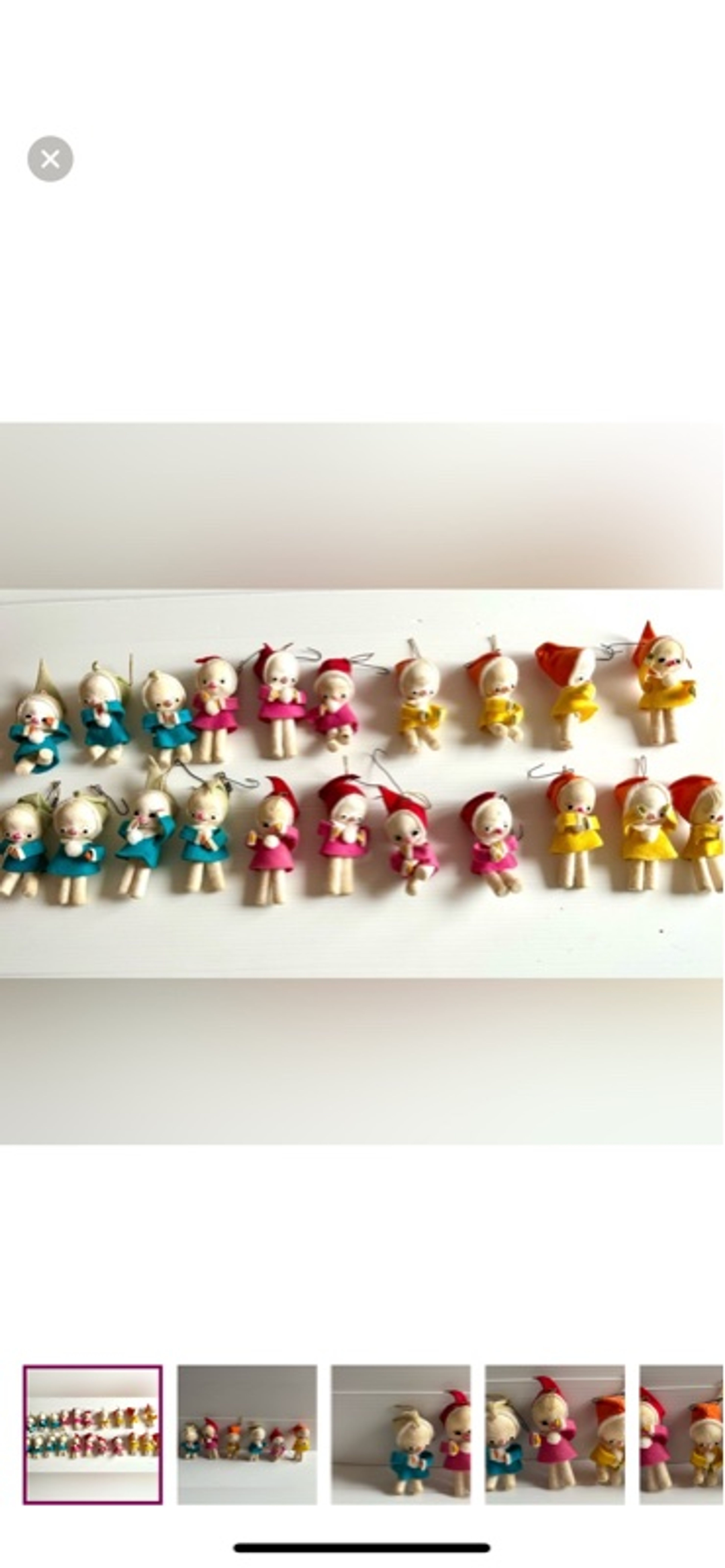 21 Vintage Felt Snowbaby Christmas Ornament made in Japan