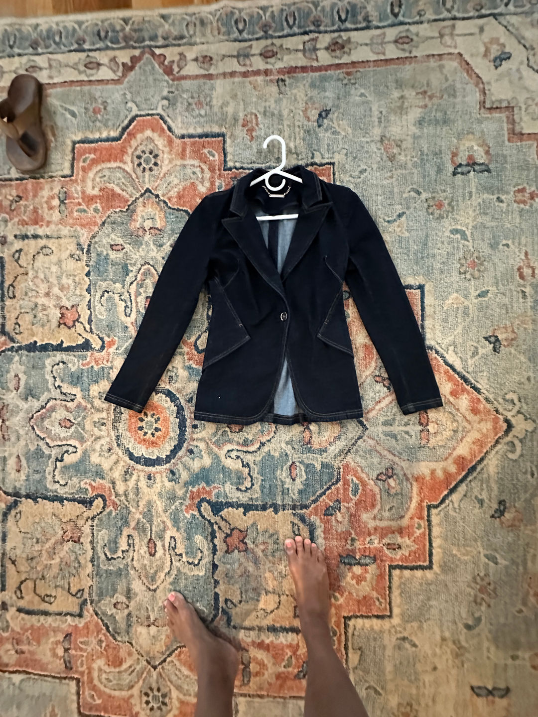 White House Black Market Women's Black Velvet Blazer
