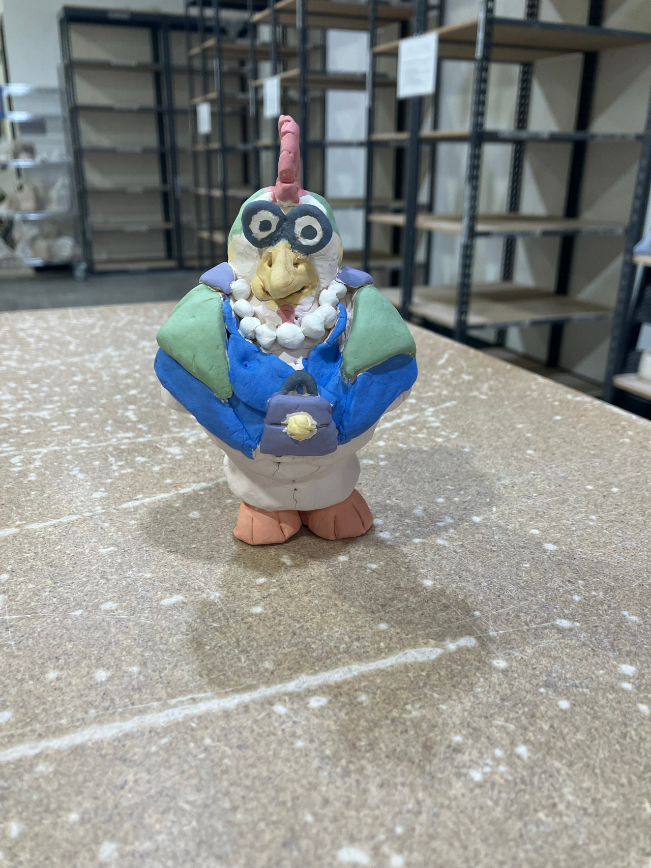 Clay Penguin Figurine