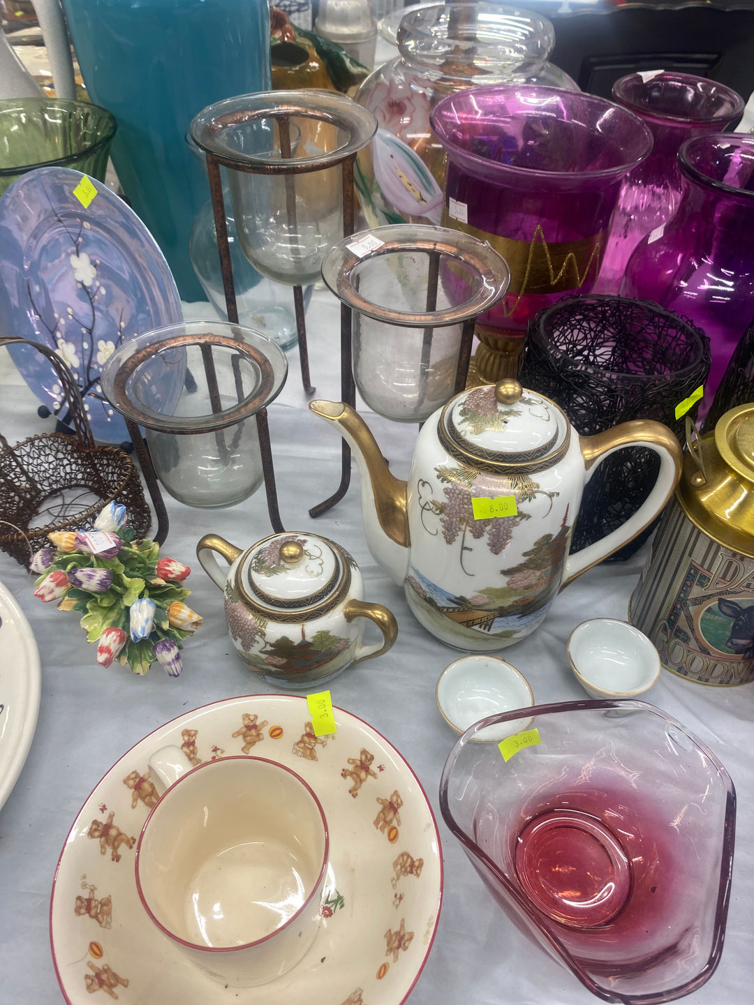 Vintage Porcelain Teapot and Sugar Bowl Set