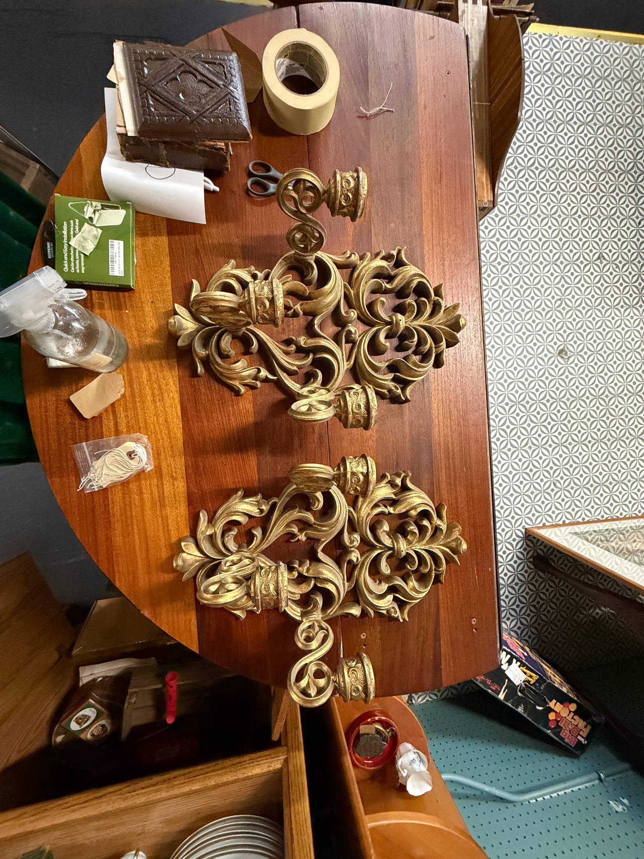 Ornate Plastic Wall Sconces - Very fancy looking - Junkee Reno - Danielle’s Boot