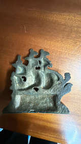 Spanish ship Bronze Cast Iron Galleon Ship Bookends - Image 5