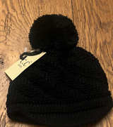 C.C Baby Cable Knit Beanie with Pom Black New With Tags - Image 1